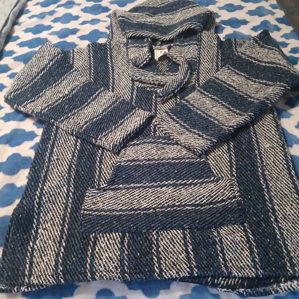 Mexican Baja Navy, Gray and White Small Hoodie